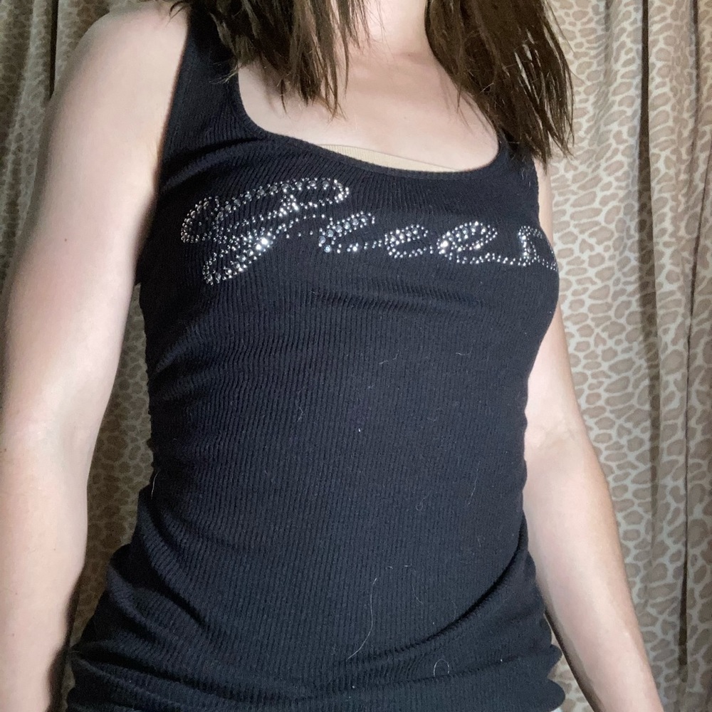 Black “guess” tank top